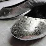 Bridal Ballet Flats With Rhinestones - Silver With..