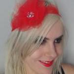 1920s Red Tulle Flapper Headband