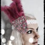 1920s Pink Gemstone Headband