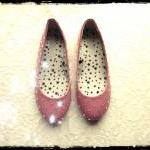 Ballet Flats With Rhinestones - Pink And Silver