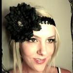 1920s Black And Pearls Flapper Headband Races