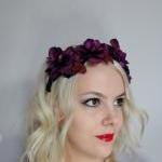 Purple Red Floral Blossom Headband