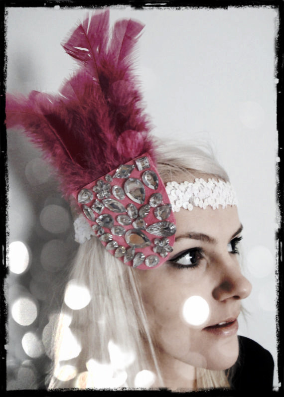 1920s Pink Gemstone Headband